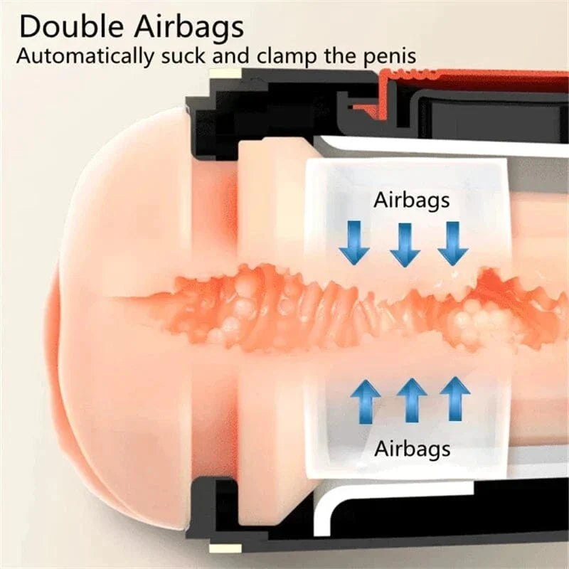 Black double airbag suction masturbator, photo 3