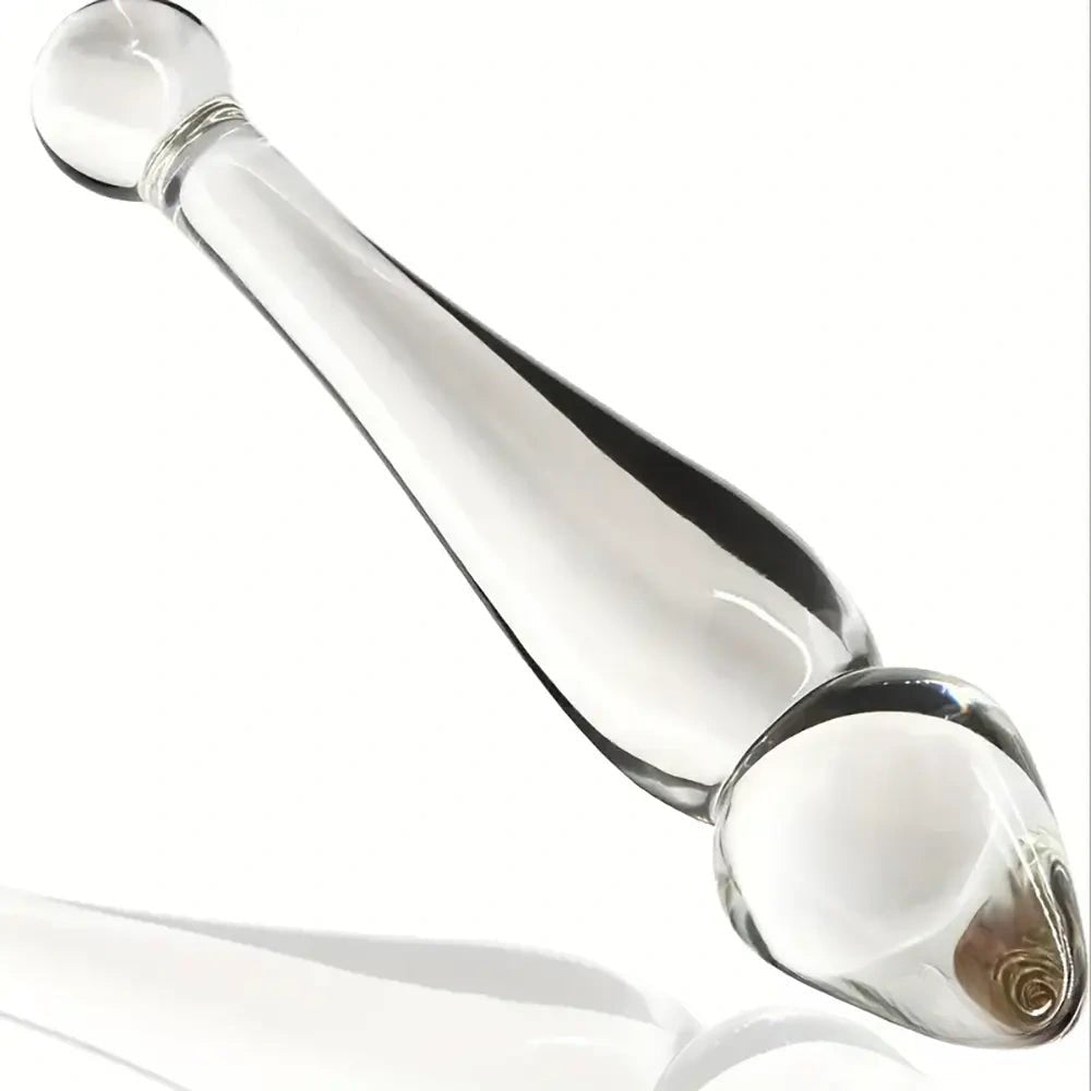 Clear glass double ended dildo, photo 1