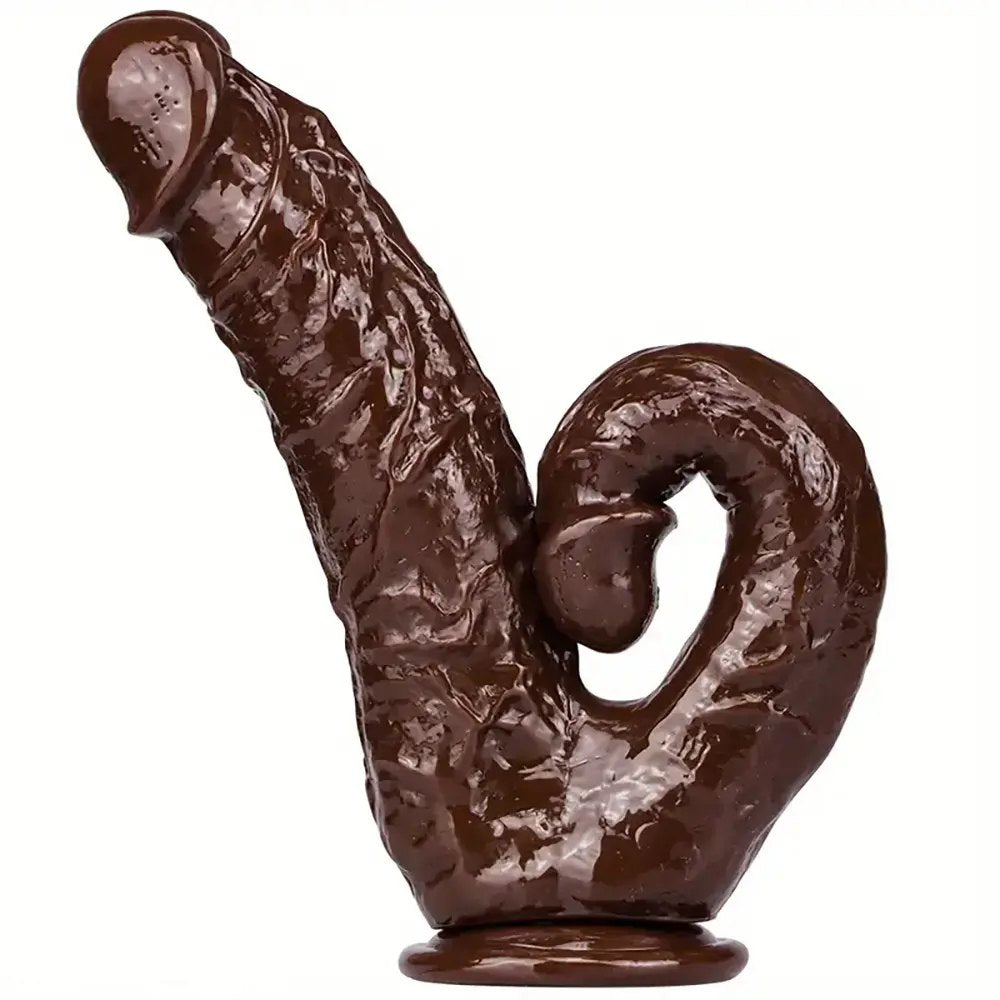 Coffee-brown double-ended dildo, photo 2