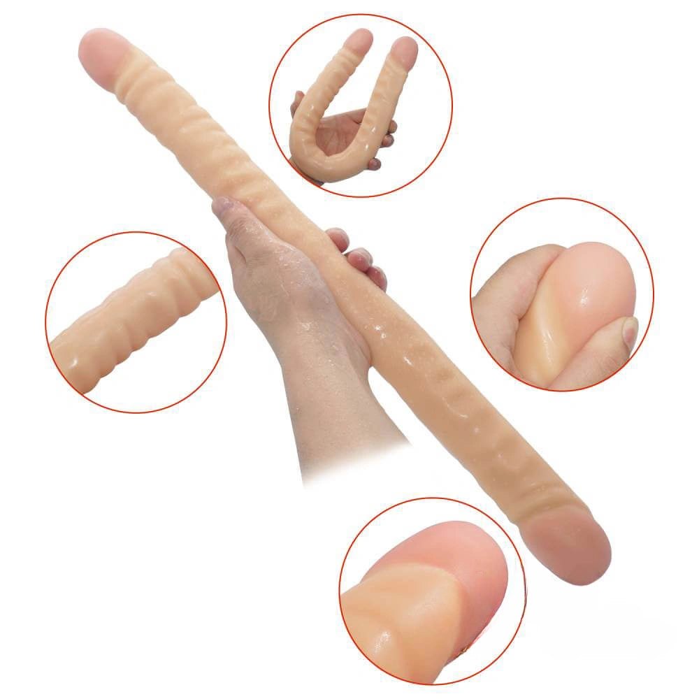 Flesh pvc double-ended dildo, photo 1