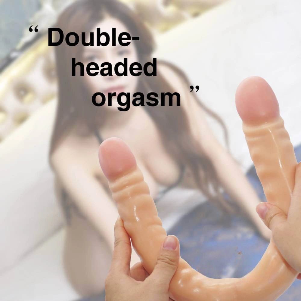 Flesh pvc double-ended dildo, photo 4