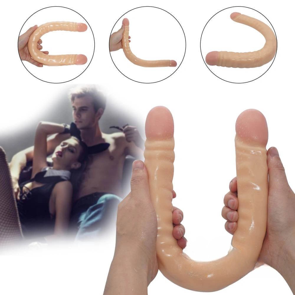 Flesh pvc double-ended dildo, photo 5