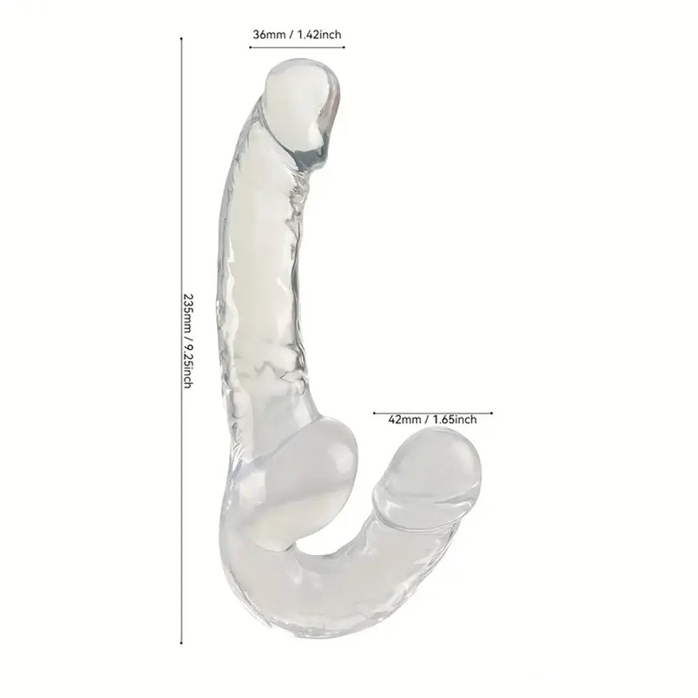 Clear double ended unisex dildo