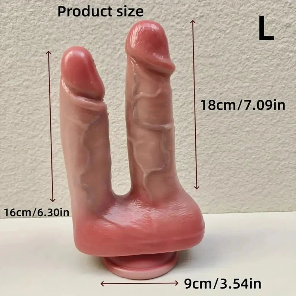 Flesh double-ended silicone dildo, photo 10