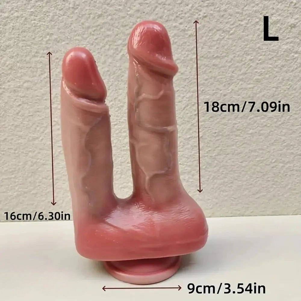 Flesh double-ended silicone dildo, photo 11