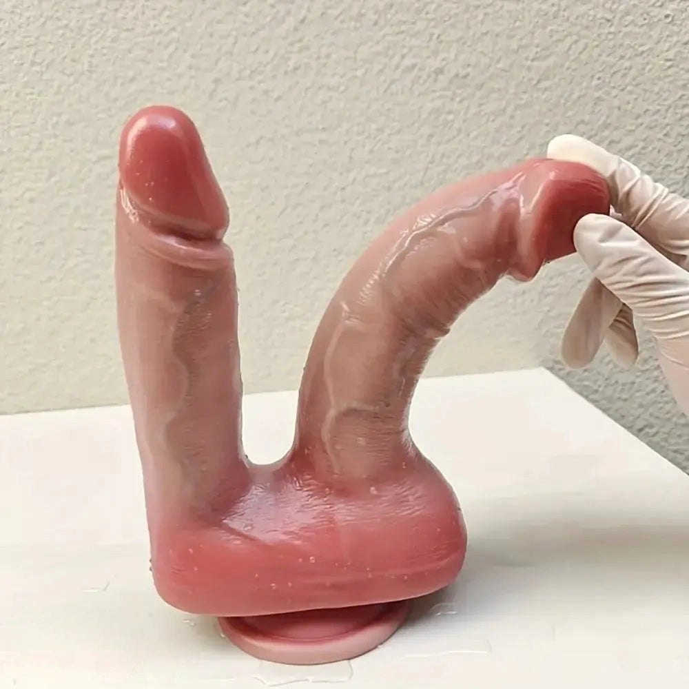 Flesh double-ended silicone dildo, photo 2