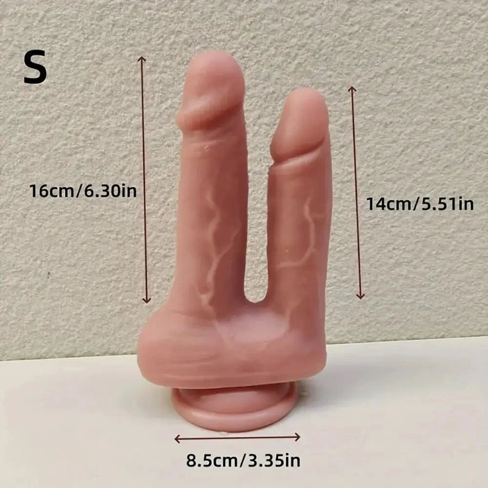 Flesh double-ended silicone dildo, photo 3