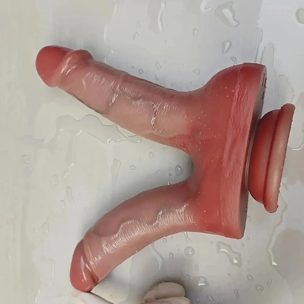 Flesh double-ended silicone dildo, photo 5