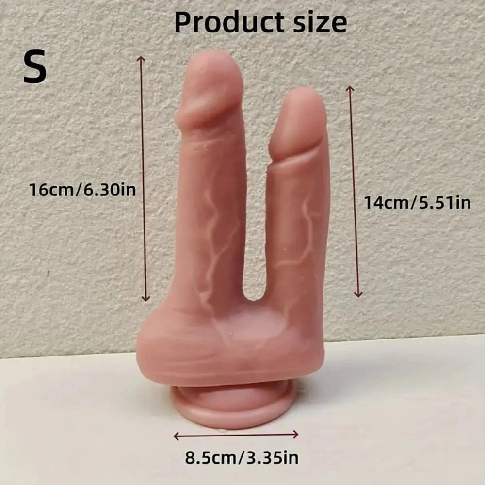 Flesh double-ended silicone dildo, photo 8