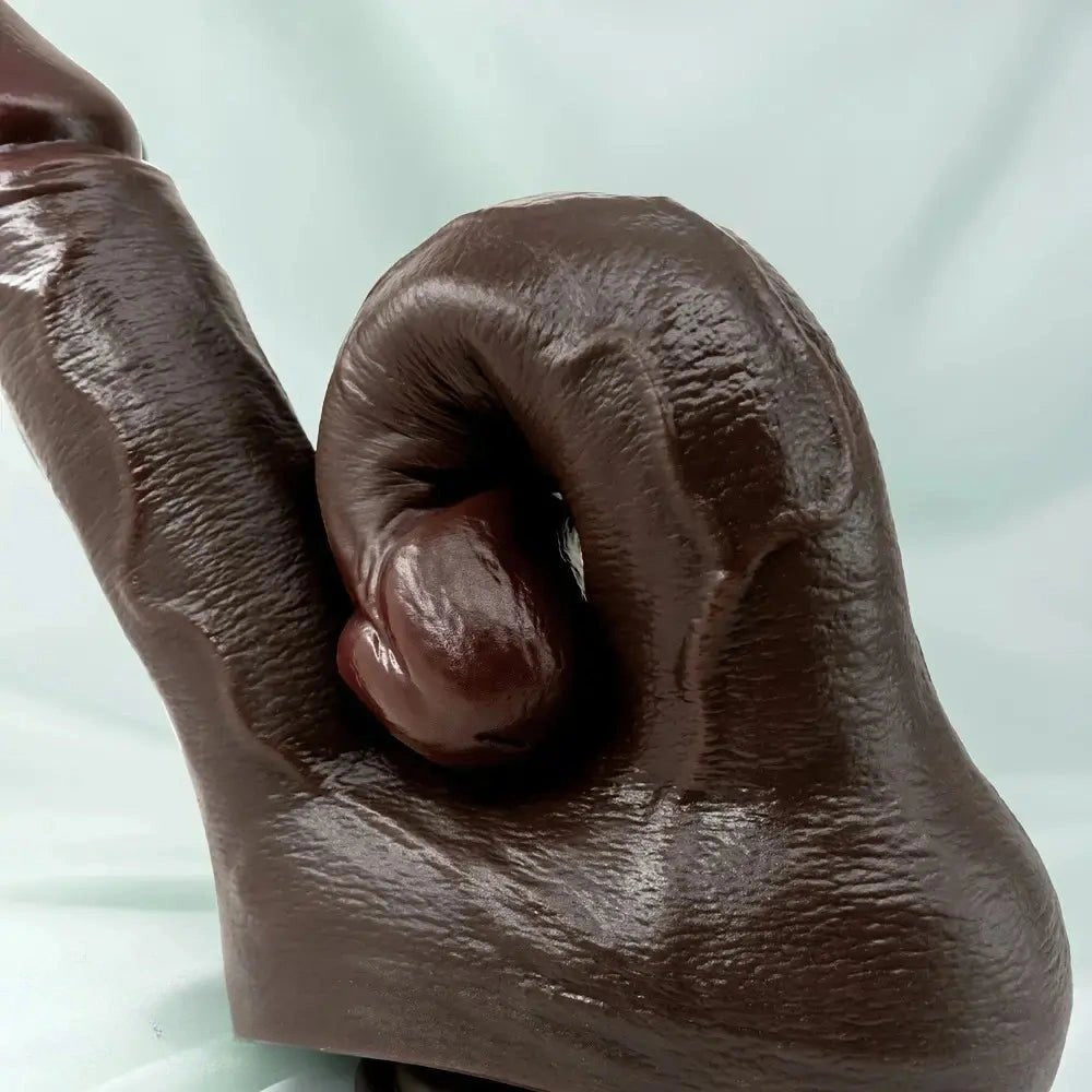 Coffee brown double-ended silicone dildo, photo 15