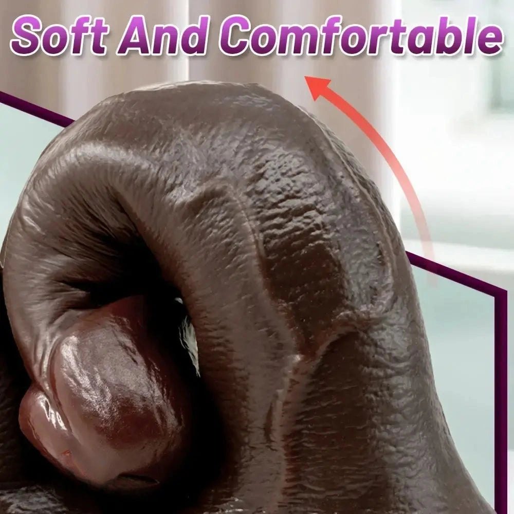 Coffee brown double-ended silicone dildo, photo 5