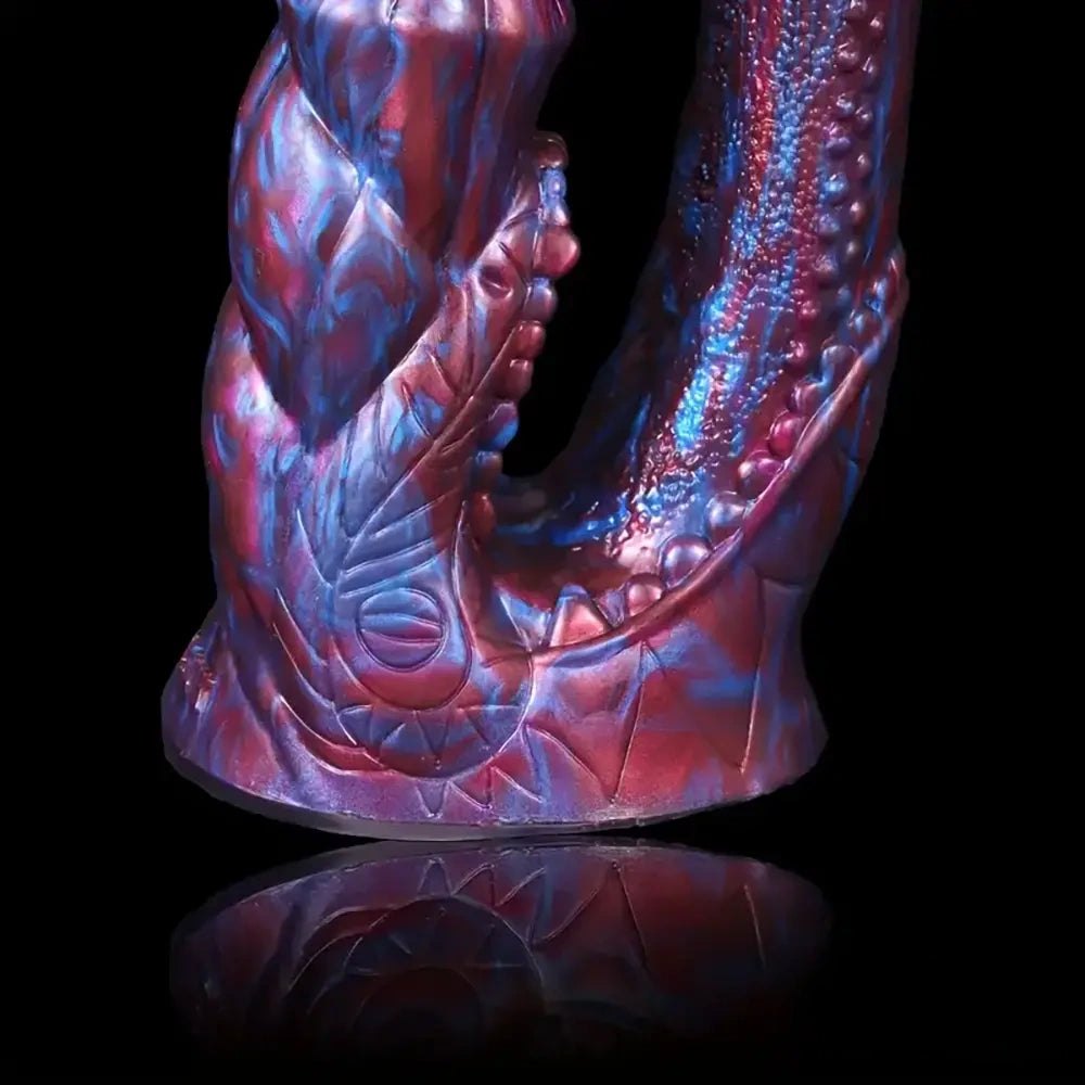 Colorful textured double-ended fantasy dildo, photo 11