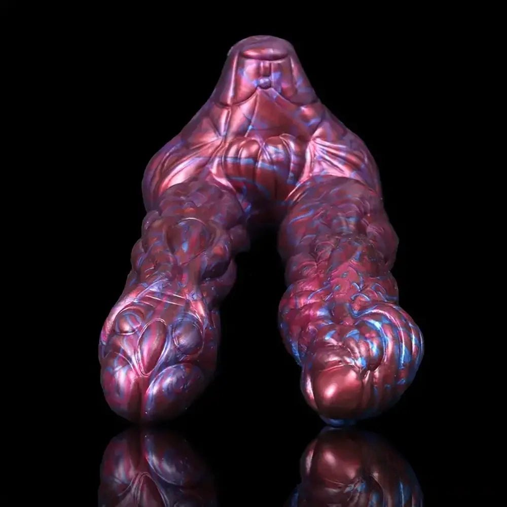 Colorful textured double-ended fantasy dildo, photo 14