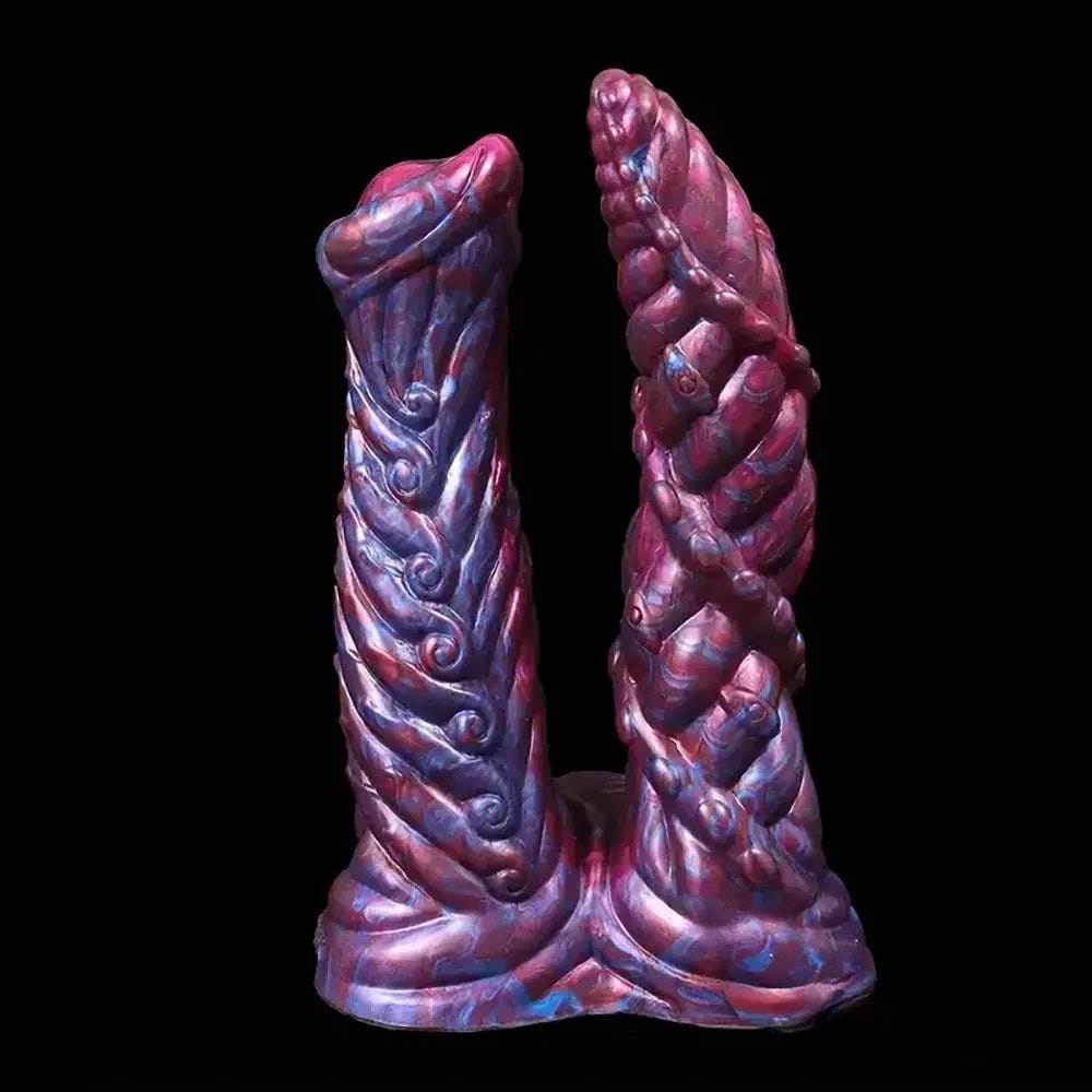 Colorful textured double-ended fantasy dildo, photo 5