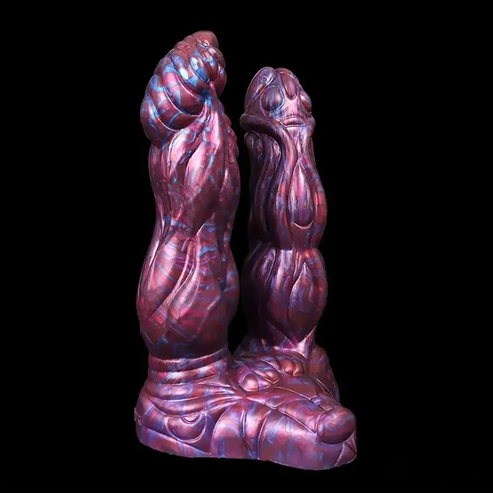 Colorful textured double-ended fantasy dildo, photo 9
