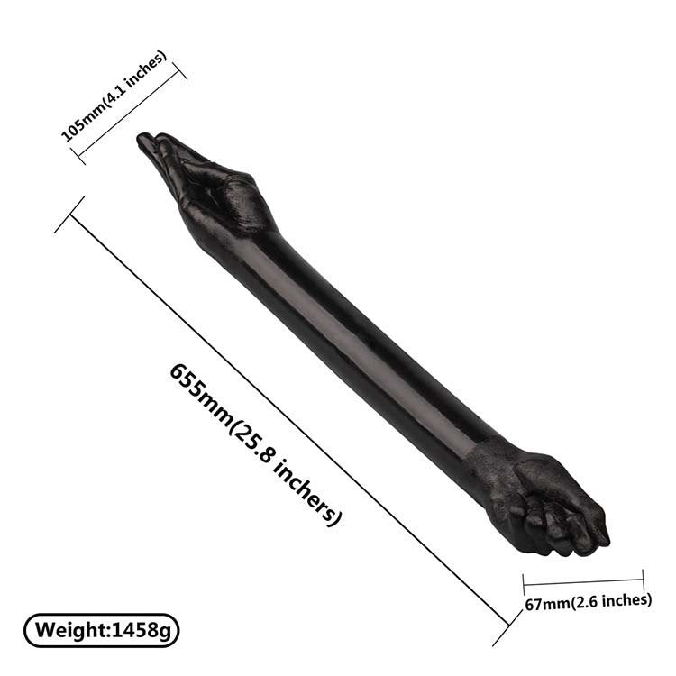 Black double-ended fisting-arm dildo, photo 4