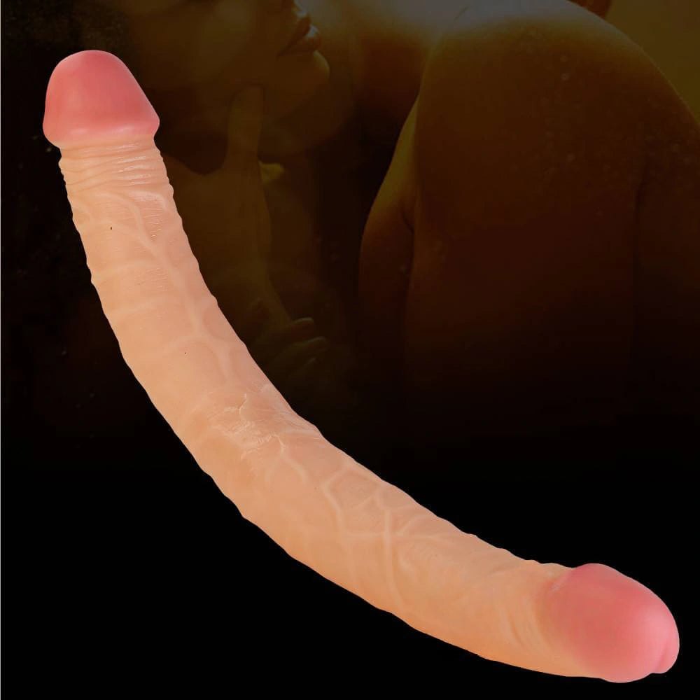 Flesh double-ended realistic dildo, photo 2