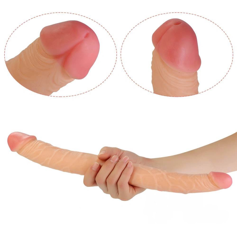 Flesh double-ended realistic dildo, photo 4