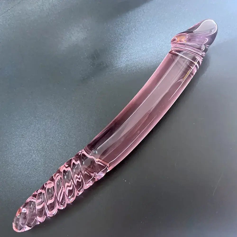 Colorful double ended glass dildo, photo 1
