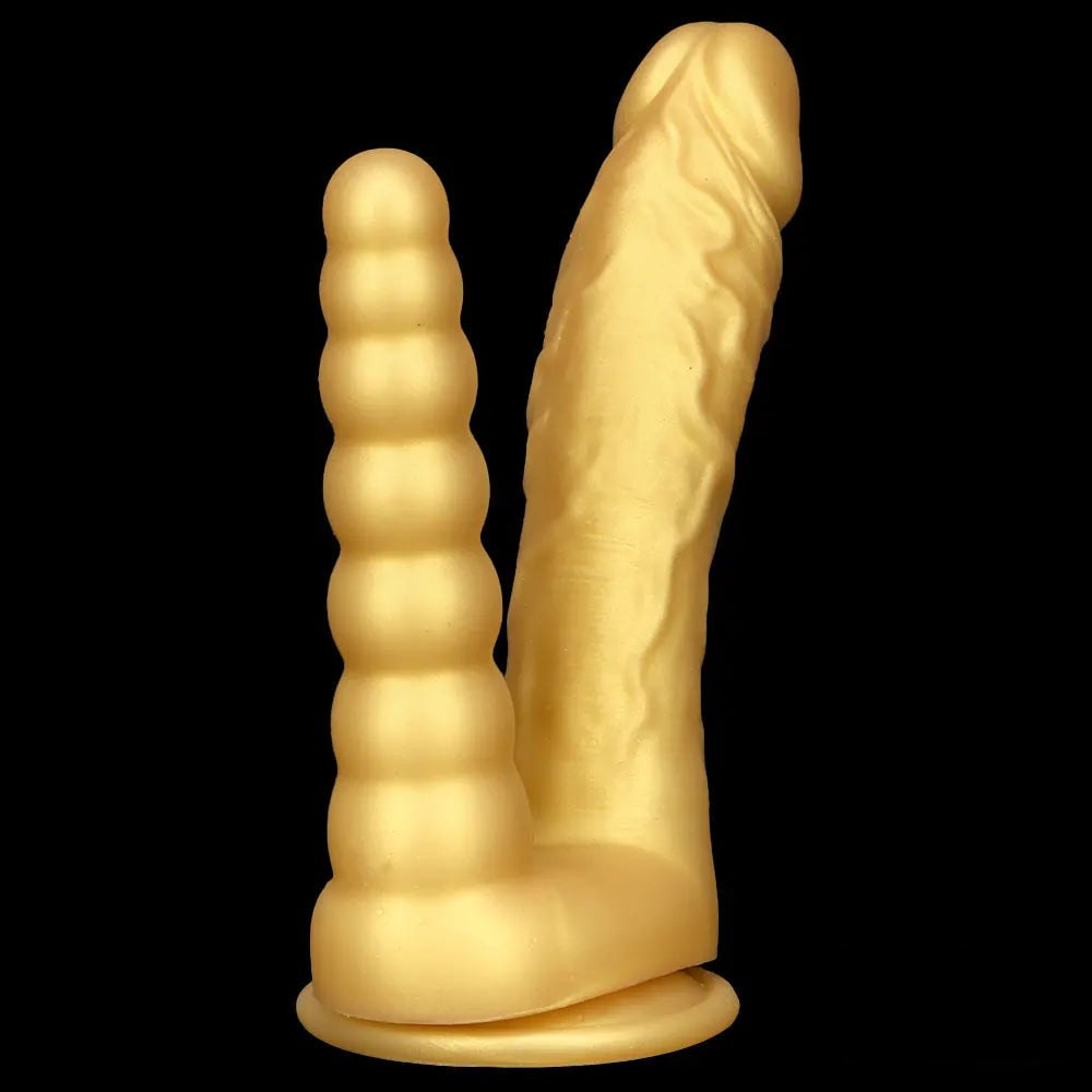 Gold double-ended suction cup dildo, photo 10