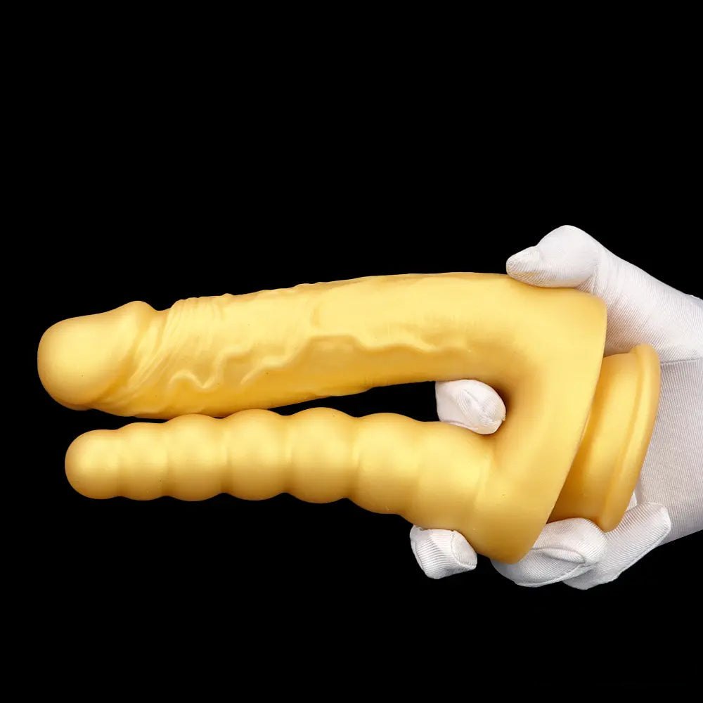 Gold double-ended suction cup dildo, photo 11