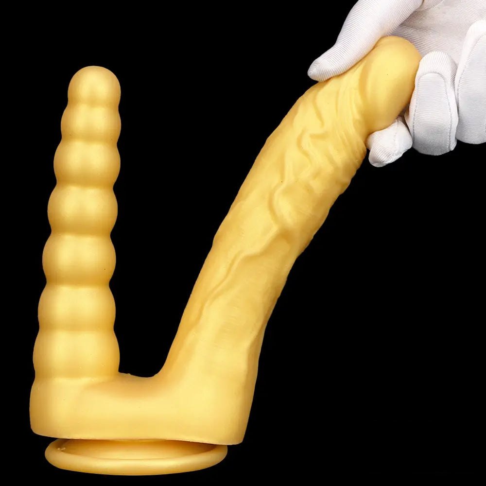 Gold double-ended suction cup dildo, photo 12