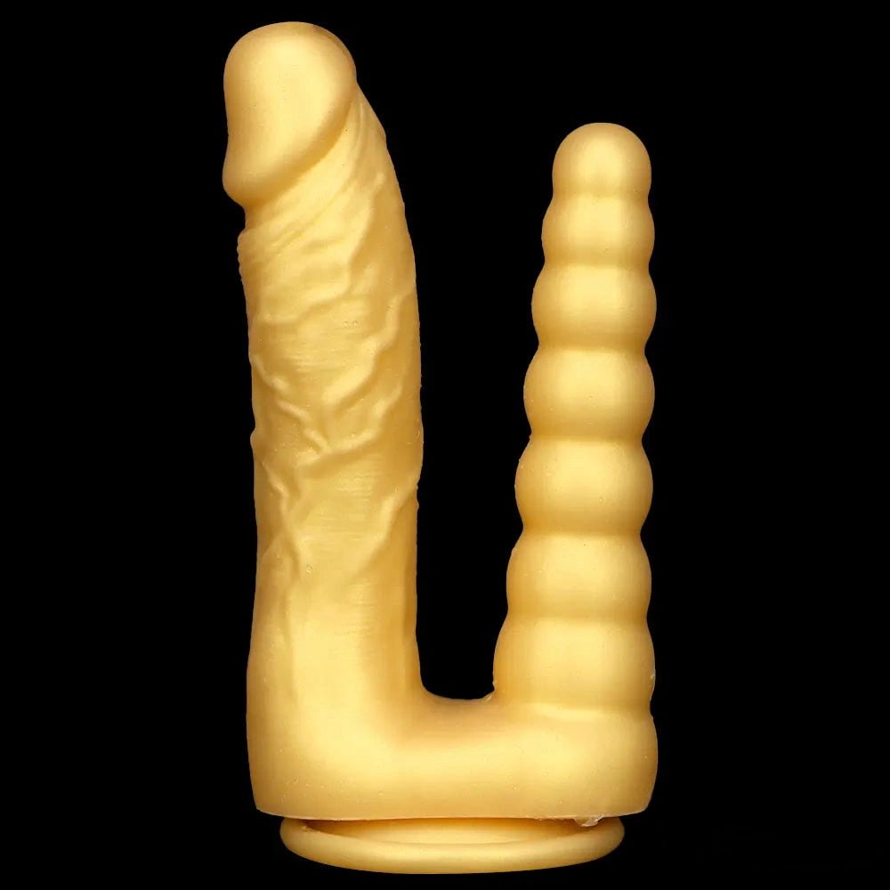 Gold double-ended suction cup dildo, photo 4