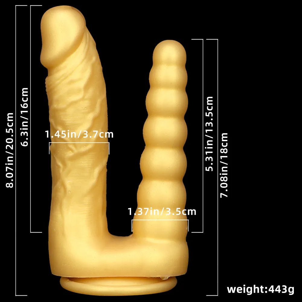 Gold double-ended suction cup dildo, photo 6