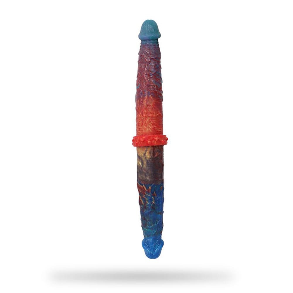 Multicolor double-ended liquid silicone dildo, photo 1