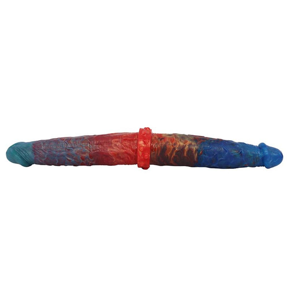 Multicolor double-ended liquid silicone dildo, photo 11