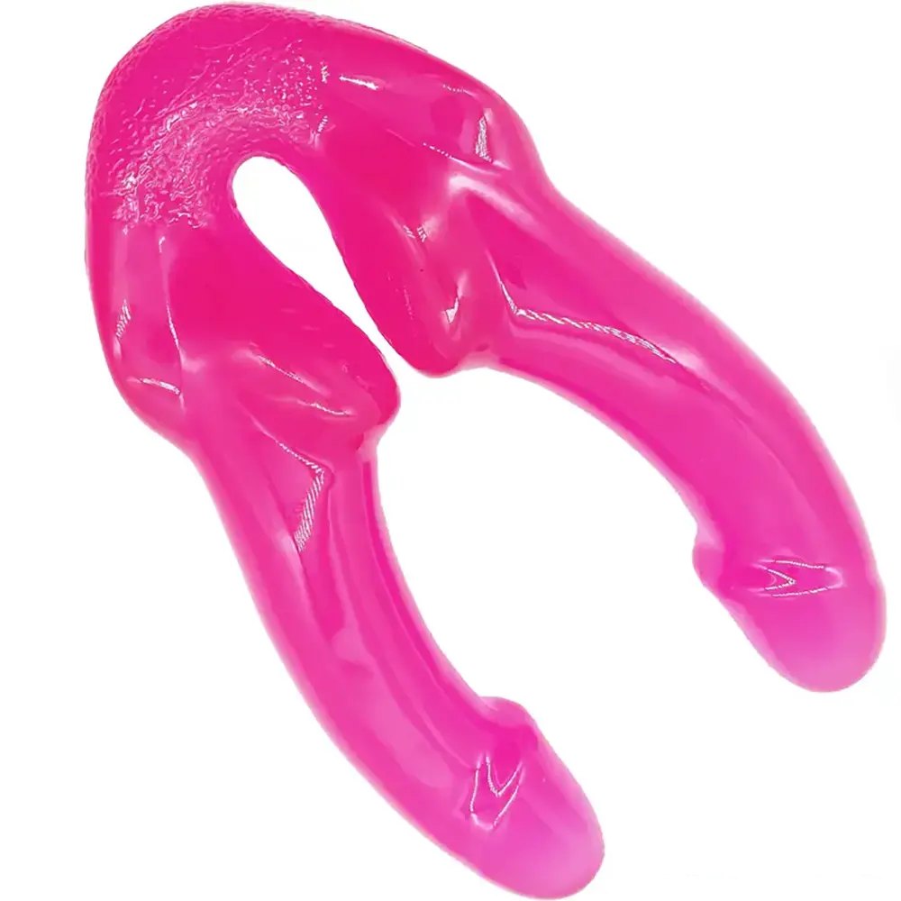 Pink double-ended pvc dildo