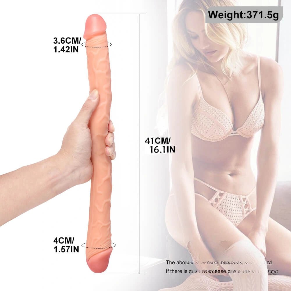 Flesh pvc double ended realistic dildo, photo 3