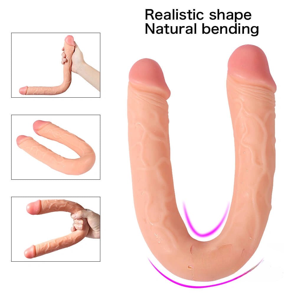 Flesh pvc double ended realistic dildo, photo 7