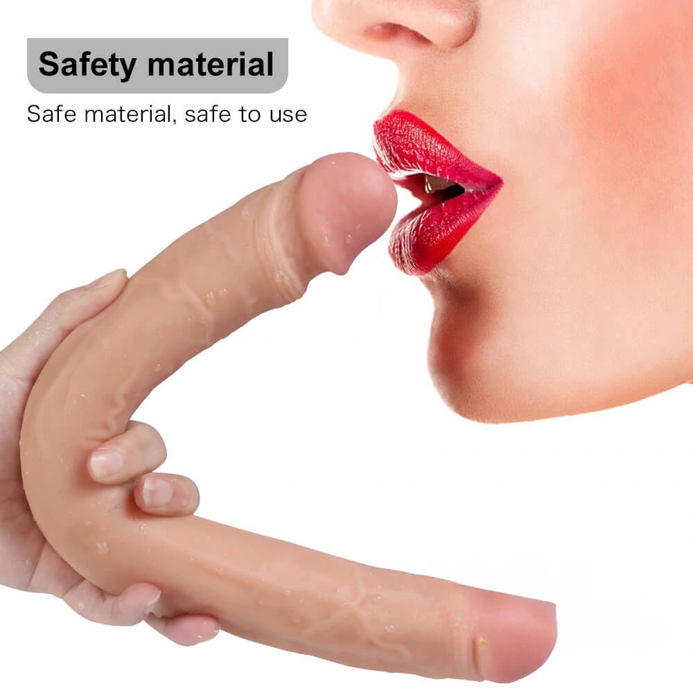 Double ended realistic dildo with a head on each end, photo 6