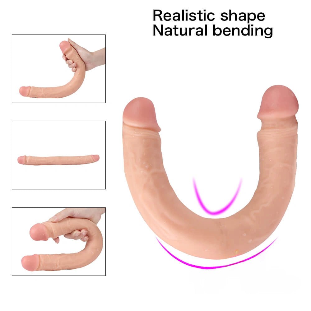 Double ended realistic dildo with a head on each end, photo 7