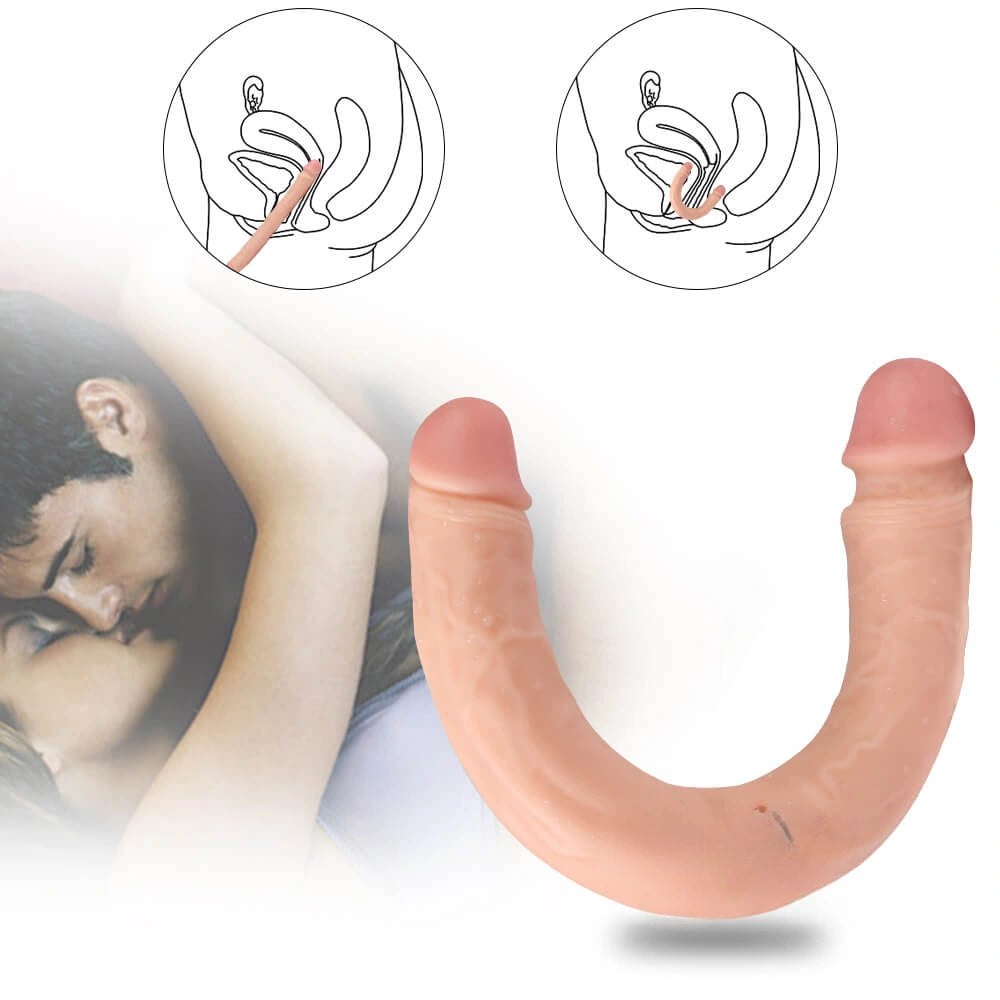 Double ended realistic dildo with a head on each end, photo 8