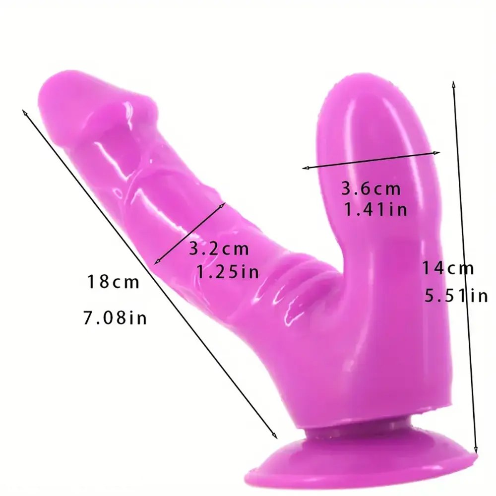 Double-ended realistic pvc dildo with suction cup base, photo 2