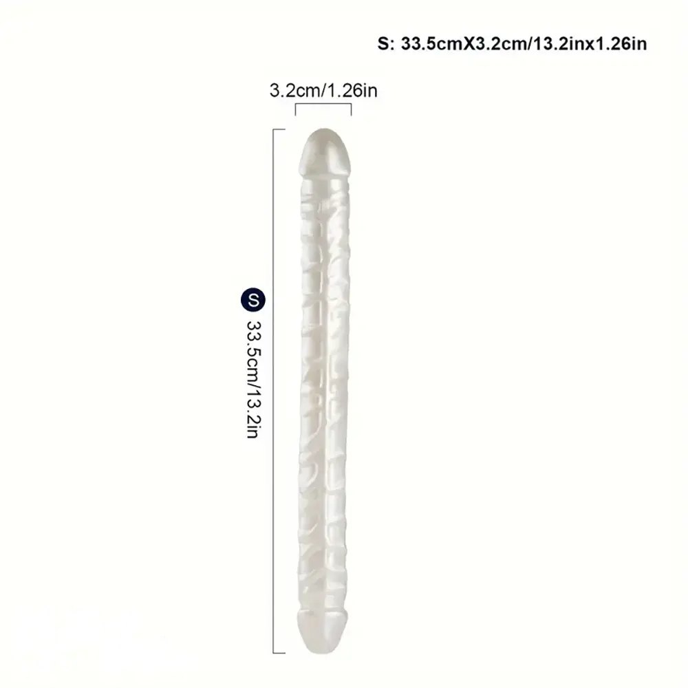 Clear double ended ribbed flexible dildo