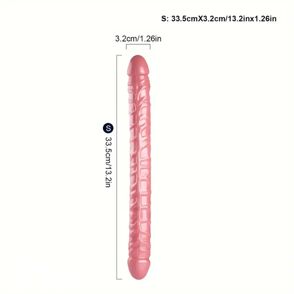 Pink double ended ribbed flexible dildo