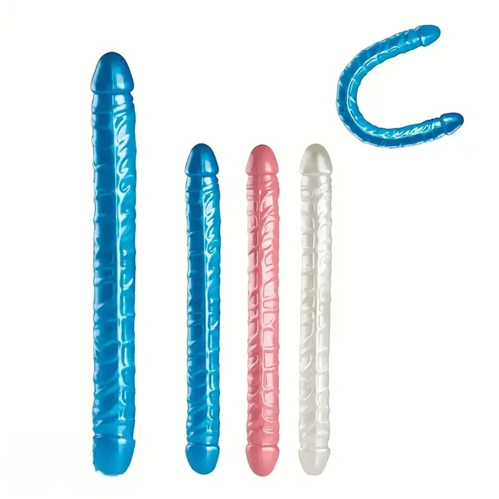 Double ended ribbed flexible dildo, photo 1