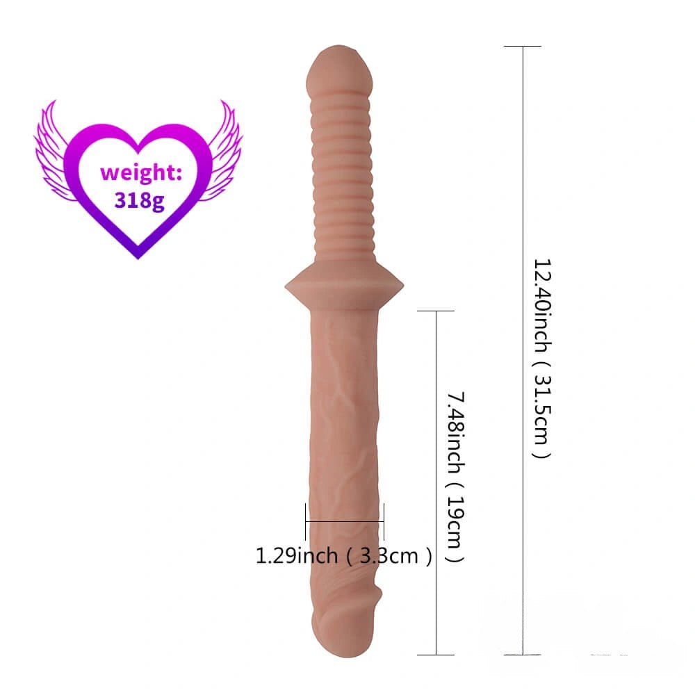 Flesh-tone ribbed double-head dildo, photo 2