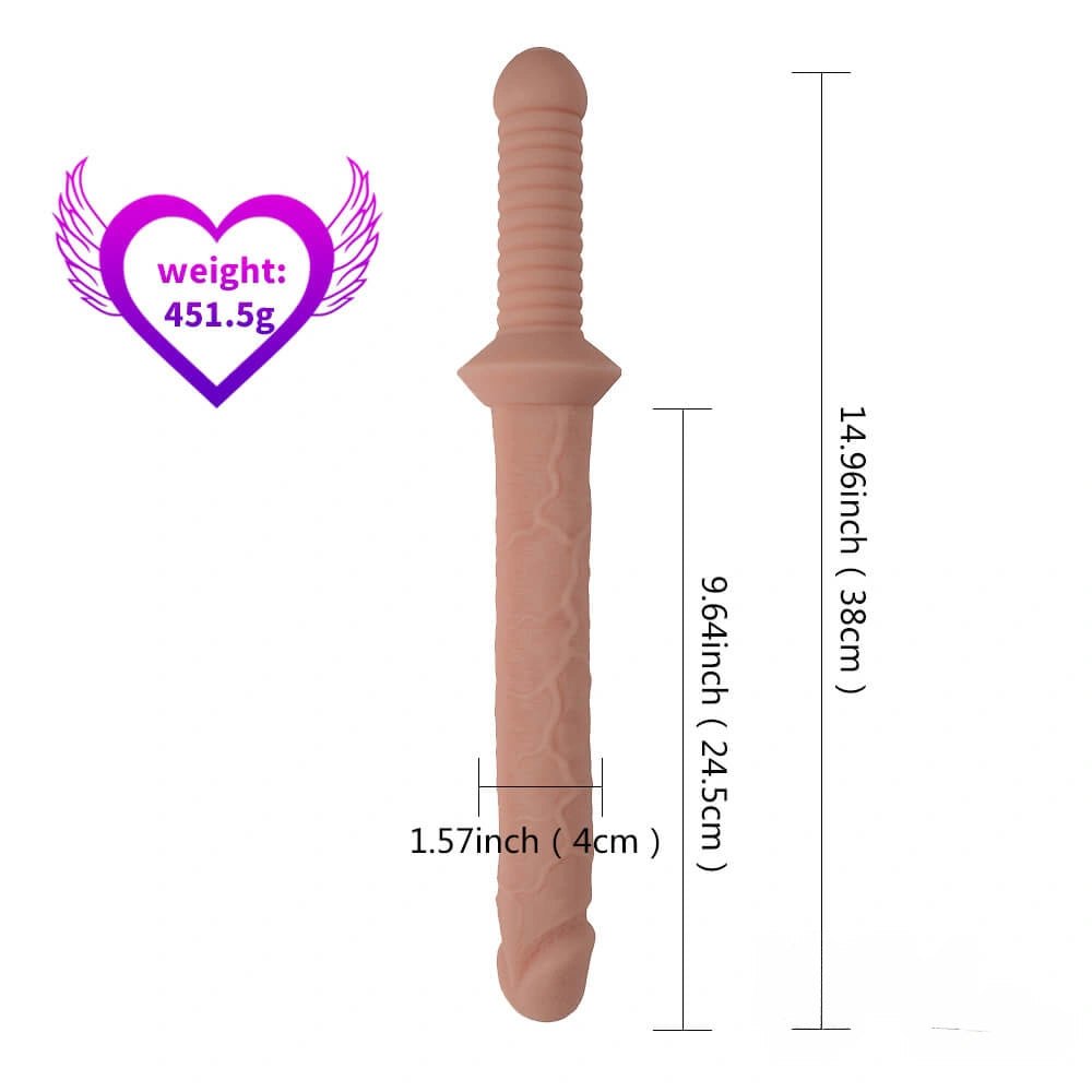 Flesh-tone ribbed double-head dildo, photo 3