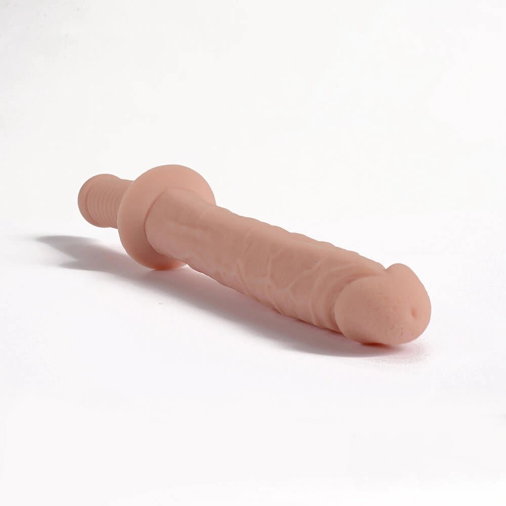 Flesh-tone ribbed double-head dildo, photo 6