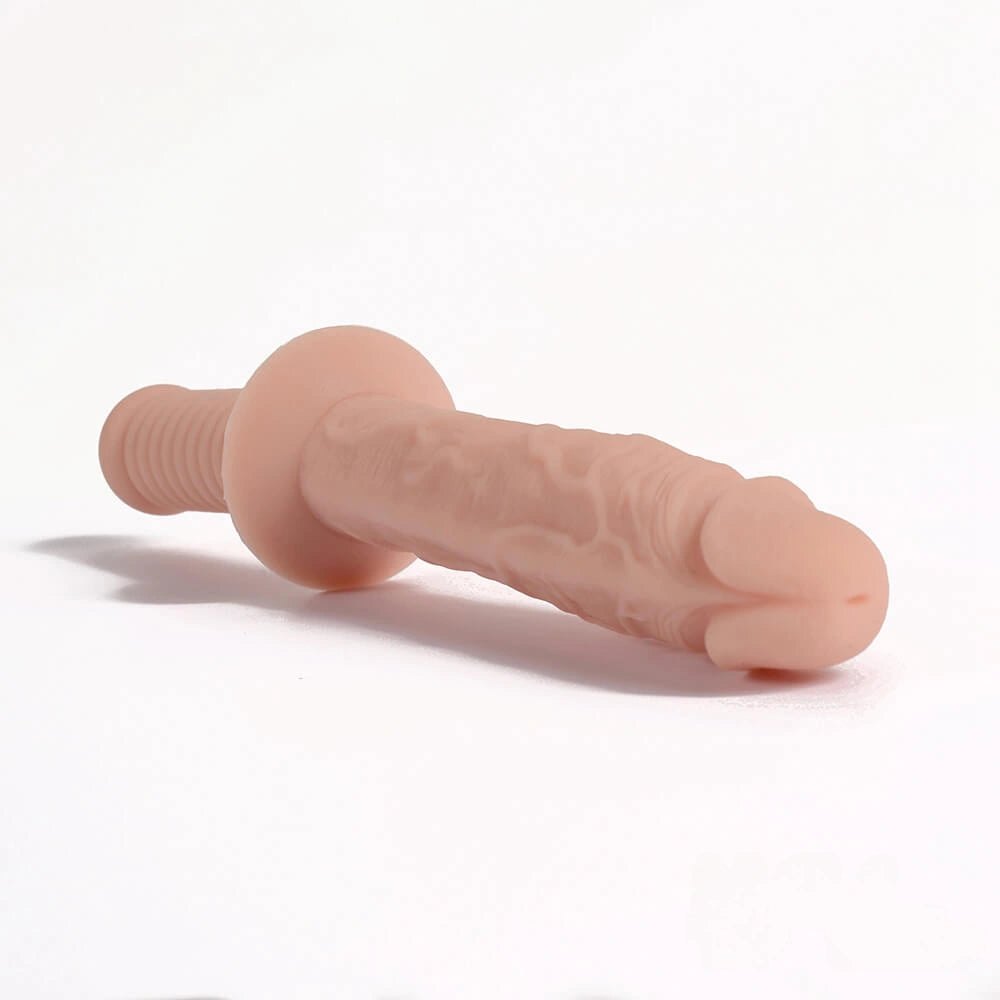 Flesh-tone ribbed double-head dildo, photo 7