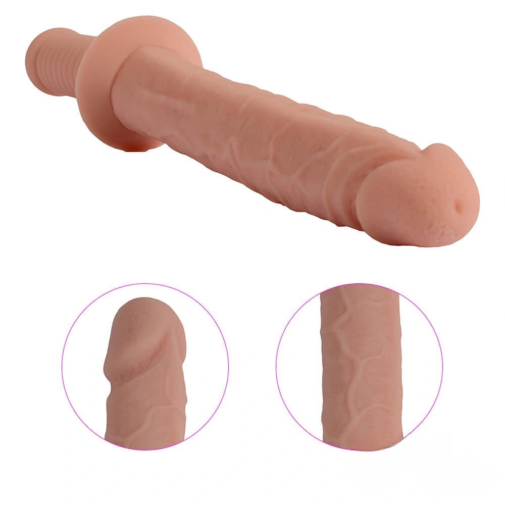 Flesh-tone ribbed double-head dildo, photo 9