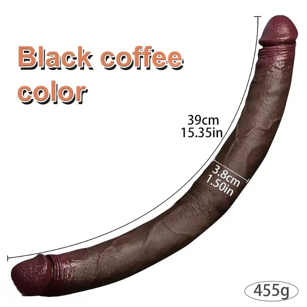 Coffee double-ended silicone dildo