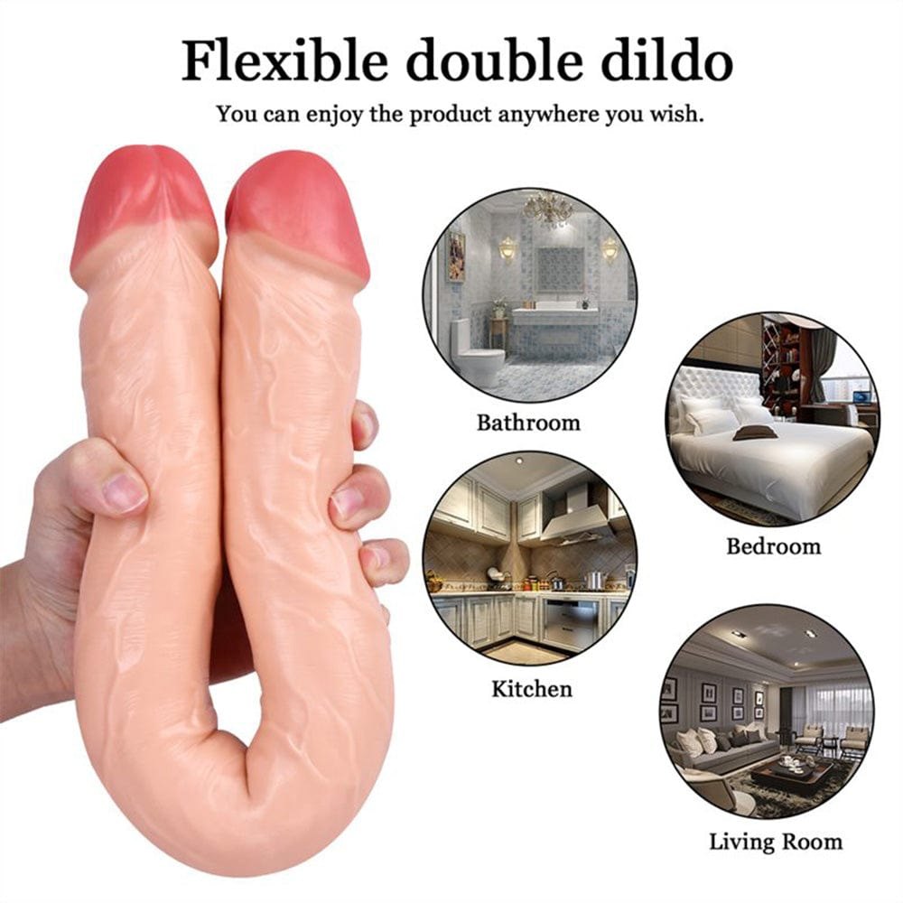 Double ended realistic silicone dildo, photo 2