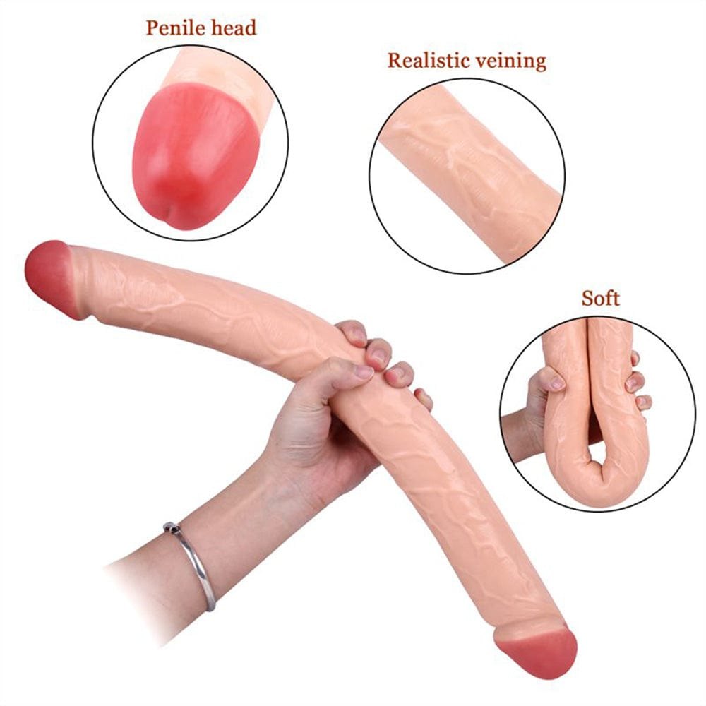 Double ended realistic silicone dildo, photo 5