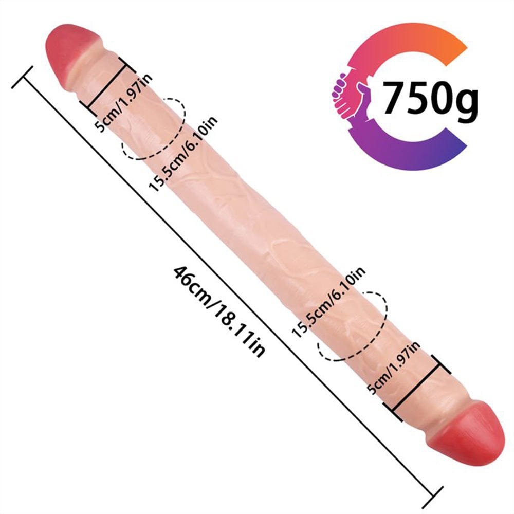 Double ended realistic silicone dildo, photo 8