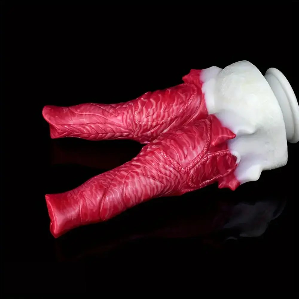 Red double-ended silicone dildo, photo 10